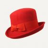 sombrero ala levantada rojo