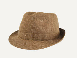 Sombrero de lino marrón