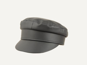 Gorra Marinera Imitación Piel Negra