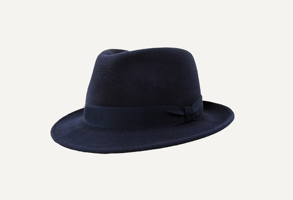 sombrero lana azul clásico