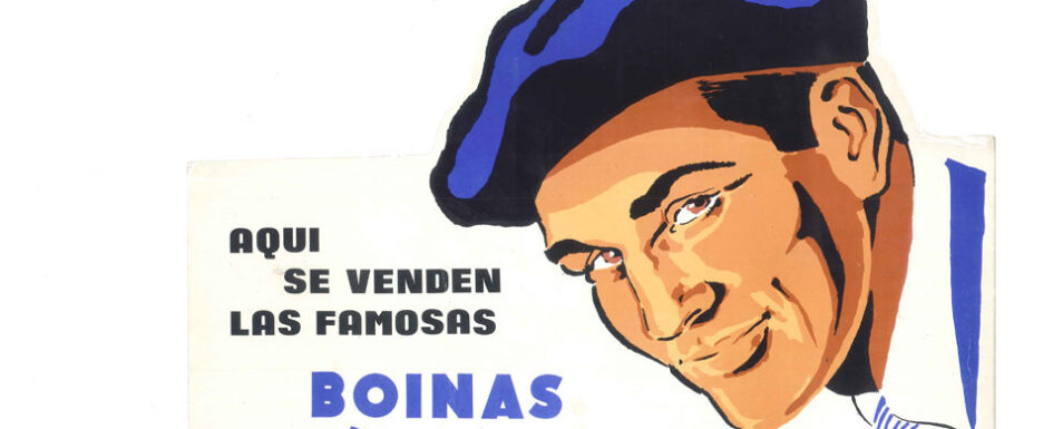 Cartel Boinas Elosegui, Aquí se venden boinas elosegui. Boinas Elosegui