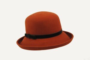 sombrero color teja con cinta tercipelo