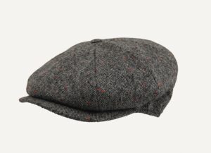 Gorra de gajos en cheviot gris