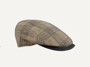 Gorra estilo clásico beige con rayas azules
