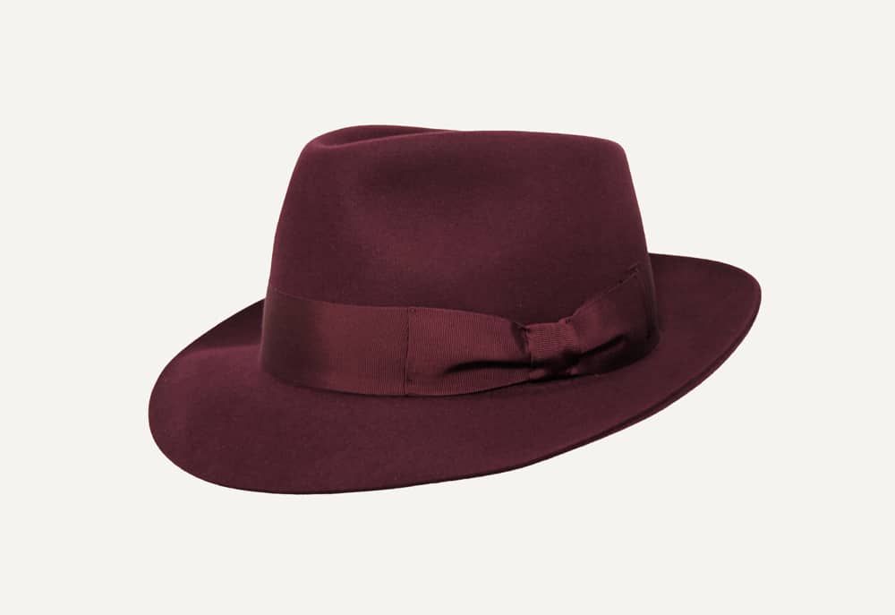 Sombrero clásico pelo burdeos