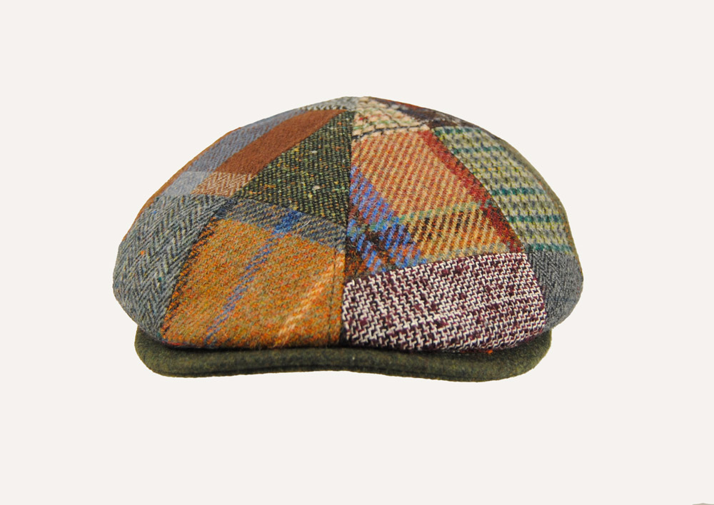 gorra gatsby de patchwork verde